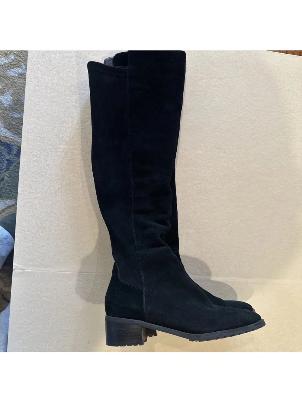 Blondo Women's Sierra Riding Boot Waterproof Black Suede Boot Size 9 B6747 EUC